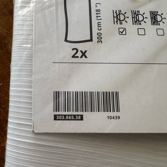 IKEA Gjertrud‎ sheer white curtains 57” x 118” x 2 polyester NEW - Picture 5 of 6